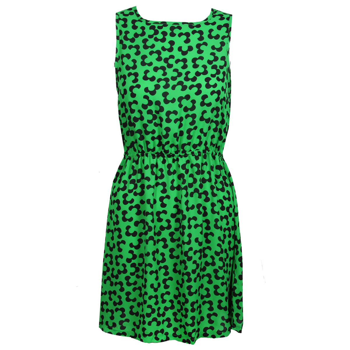 Green Floral Sleeveless Dress Preview